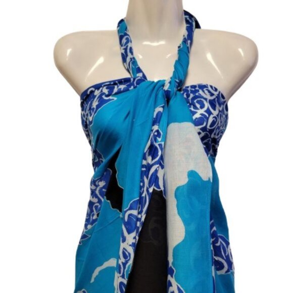 Womens Sarong Pareo Beach Cover Up Swimsuit Coverups Cotton Sarong TIE Wrap NEW - Picture 6 of 8